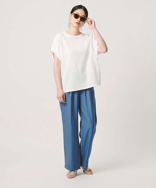 A DAY IN THE LIFE UNITED ARROWS(アデイインザライフユナイテッドアローズ)の「ハリヌキリブ タックスリーブカットソー <A DAY IN THE LIFE>(Tシャツ/カットソー・レディース・オフホワイト/ダークグレー/イエロー/ネイビー・FREE)」の8枚目の写真