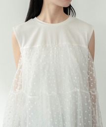 on:nue | 【on:nue】[着用動画あり！] チュールドッキングノースリーブトップス /2026 SS COLLECTION(Tシャツ/カットソー)