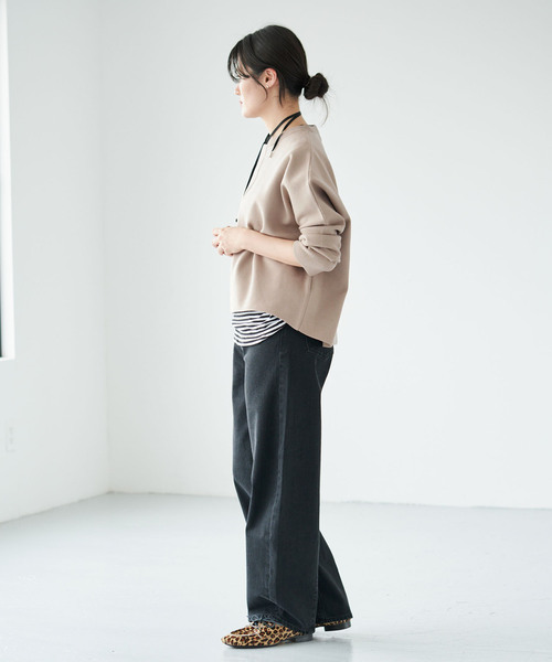 IENA(イエナ)の「《/手洗い可》スーパーファインスムースクループルオーバー(ニット/セーター・レディース・チャコールグレー/ブラック/ベージュ/ピンク系その他・FREE)」の20枚目の写真