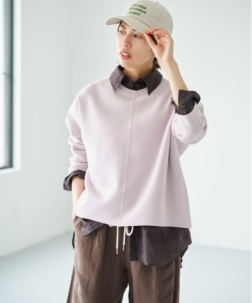 IENA(イエナ)の「《/手洗い可》スーパーファインスムースクループルオーバー(ニット/セーター・レディース・チャコールグレー/ブラック/ベージュ/ピンク系その他・FREE)」の21枚目の写真