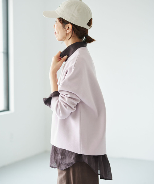 IENA(イエナ)の「《/手洗い可》スーパーファインスムースクループルオーバー(ニット/セーター・レディース・チャコールグレー/ブラック/ベージュ/ピンク系その他・FREE)」の22枚目の写真