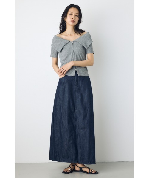 AZUL by moussy（アズールバイマウジー）の「【セットアップ対応】【身長/骨格別着用画像あり】ライトオンスデニムスカート（デニムスカート・レディース・ワンウォッシュ/ブルー・MEDIUM/SMALL）」の22枚目の写真