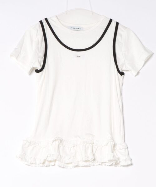 B.I.D.(ビーアイディー)の「《Bz》レイヤードタンクトップTシャツ YOUARE TeeTankTop(MA/EK164)(Tシャツ/カットソー・レディース・ホワイト・FREE)」の1枚目の写真