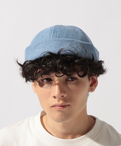 niko and...（ニコアンド）の「フェイクレザーパッチデニムロールキャップ（キャップ・メンズ・ブルー/ネイビー/ブラック・FREE）」の8枚目の写真