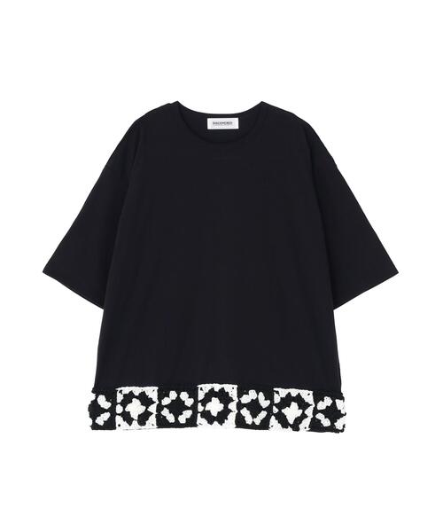 DISCOVERED(ディスカバード)の「DISCOVERED(ディスカバード)別注HEM CROCHET TEE(Tシャツ/カットソー・メンズ・ブラック/ホワイト・3/1)」の5枚目の写真