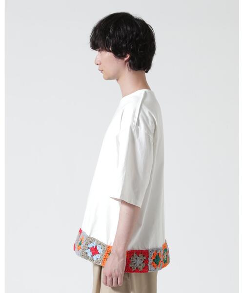 DISCOVERED(ディスカバード)の「DISCOVERED(ディスカバード)別注HEM CROCHET TEE(Tシャツ/カットソー・メンズ・ブラック/ホワイト・3/1)」の8枚目の写真