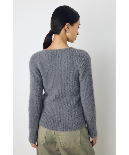AZUL by moussy(アズールバイマウジー)の「【大人かわいい。大本命】ダブルジップシャギーニットカーディガン 羽織り トップス 2サイズ着丈差(カーディガン/ボレロ・レディース・ブルー/ブラウン/チャコールグレー/オフホワイト・SMALL/MEDIUM)」の20枚目の写真