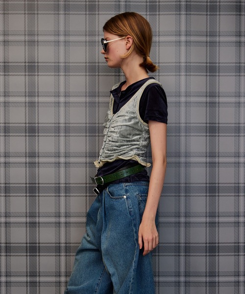 MAISON SPECIAL(メゾンスペシャル)の「Layered Velour Top/レイヤードベロアトップ(Tシャツ/カットソー・レディース・ブラウン/ネイビー/ライトグレー・FREE)」の10枚目の写真