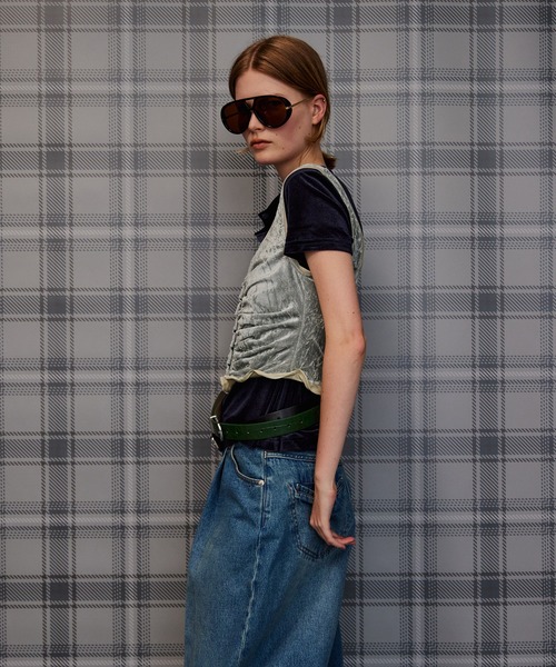 MAISON SPECIAL(メゾンスペシャル)の「Layered Velour Top/レイヤードベロアトップ(Tシャツ/カットソー・レディース・ブラウン/ネイビー/ライトグレー・FREE)」の11枚目の写真