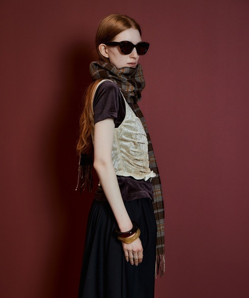 MAISON SPECIAL(メゾンスペシャル)の「Layered Velour Top/レイヤードベロアトップ(Tシャツ/カットソー・レディース・ブラウン/ネイビー/ライトグレー・FREE)」の8枚目の写真