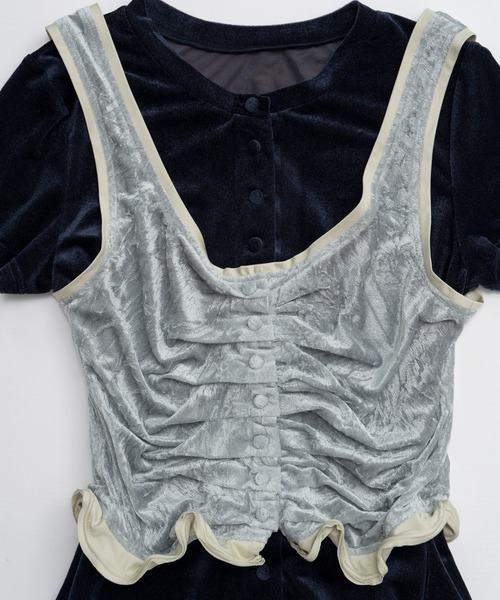 MAISON SPECIAL(メゾンスペシャル)の「Layered Velour Top/レイヤードベロアトップ(Tシャツ/カットソー・レディース・ブラウン/ネイビー/ライトグレー・FREE)」の19枚目の写真