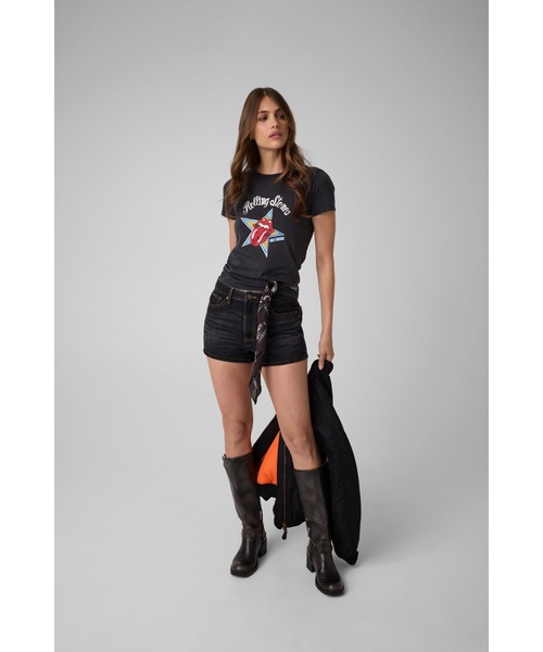 GUESS JEANS(ゲスジーンズ)の「GUESS JEANS X Rolling Stones Rhinestone Tee Tシャツ ローリングストーンズ(Tシャツ/カットソー・レディース・ブラック・LARGE/MEDIUM/SMALL/X-SMALL)」の3枚目の写真