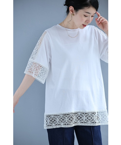 cawaii(カワイイ)の「連なる蝶々レースTシャツトップス(Tシャツ/カットソー・レディース・ホワイト・FREE)」の19枚目の写真