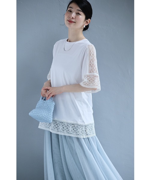cawaii(カワイイ)の「連なる蝶々レースTシャツトップス(Tシャツ/カットソー・レディース・ホワイト・FREE)」の20枚目の写真