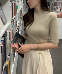 ニットハーフネックトップス