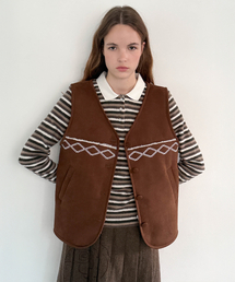 SN Shearling Suede Vest (Brown)
