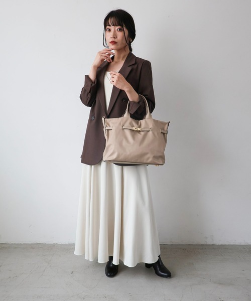 MIAN (ミアン)の「ベルトデザイン軽量トートバッグ(トートバッグ・レディース・グレイッシュベージュ/グレー/ブラック・FREE)」の14枚目の写真