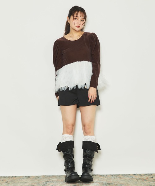 archives(アルシーヴ)の「ベロアチュールドッキングTOPS(Tシャツ/カットソー・レディース・ブラック/ブラウン/モカ・MEDIUM)」の12枚目の写真