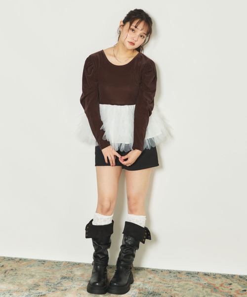 archives(アルシーヴ)の「ベロアチュールドッキングTOPS(Tシャツ/カットソー・レディース・ブラック/ブラウン/モカ・MEDIUM)」の13枚目の写真