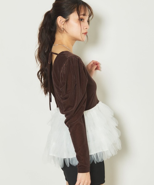 archives(アルシーヴ)の「ベロアチュールドッキングTOPS(Tシャツ/カットソー・レディース・ブラック/ブラウン/モカ・MEDIUM)」の10枚目の写真