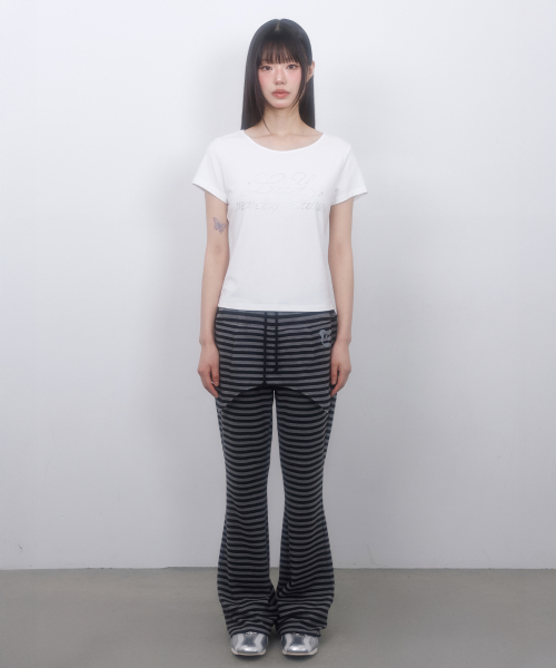LMR(エルエムアール)の「ストライプレイヤードフレアスカートパンツ BLACK(その他パンツ・レディース・ブラック・SMALL/MEDIUM)」の9枚目の写真