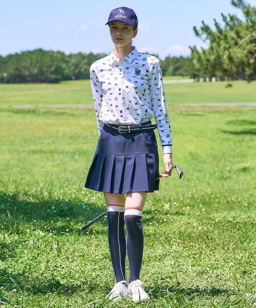 adabat(アダバット)の「【ADABAT NAVY】フィルサーモ モノグラム長袖ポロシャツ(ポロシャツ・レディース・ホワイト系1/ブルー系その他2・38/42/40)」の4枚目の写真