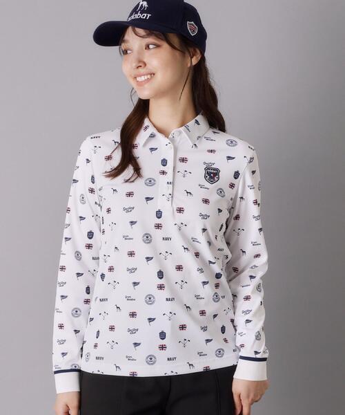 adabat(アダバット)の「【ADABAT NAVY】フィルサーモ モノグラム長袖ポロシャツ(ポロシャツ・レディース・ホワイト系1/ブルー系その他2・38/42/40)」の7枚目の写真