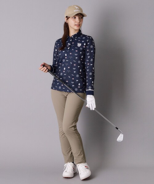 adabat(アダバット)の「【ADABAT NAVY】フィルサーモ モノグラム長袖ポロシャツ(ポロシャツ・レディース・ホワイト系1/ブルー系その他2・38/42/40)」の18枚目の写真