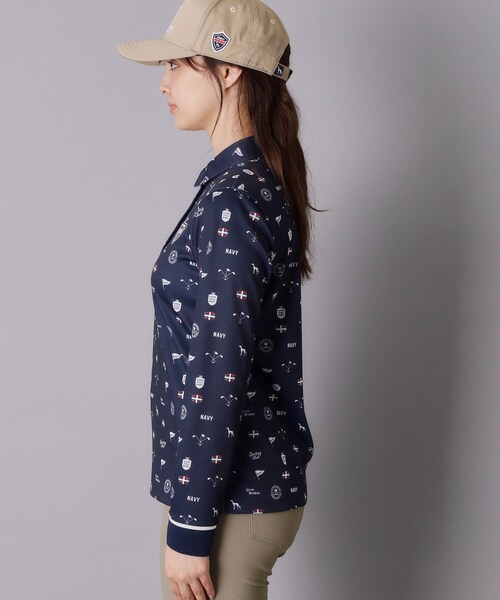 adabat(アダバット)の「【ADABAT NAVY】フィルサーモ モノグラム長袖ポロシャツ(ポロシャツ・レディース・ホワイト系1/ブルー系その他2・38/42/40)」の21枚目の写真