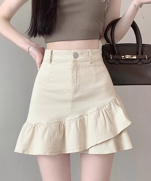 Miniministore（ミニミニストア）の「インナーパンツ付きフリルスカートミニスカ（スカート・レディース・ホワイト/ブラック/アイボリー・L/S/M）」の4枚目の写真
