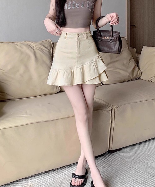 Miniministore（ミニミニストア）の「インナーパンツ付きフリルスカートミニスカ（スカート・レディース・ホワイト/ブラック/アイボリー・L/S/M）」の5枚目の写真