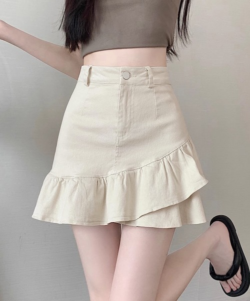 Miniministore（ミニミニストア）の「インナーパンツ付きフリルスカートミニスカ（スカート・レディース・ホワイト/ブラック/アイボリー・L/S/M）」の6枚目の写真