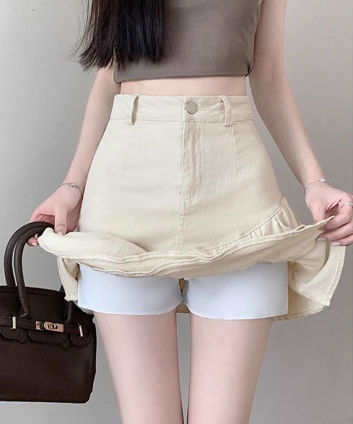 Miniministore（ミニミニストア）の「インナーパンツ付きフリルスカートミニスカ（スカート・レディース・ホワイト/ブラック/アイボリー・L/S/M）」の8枚目の写真