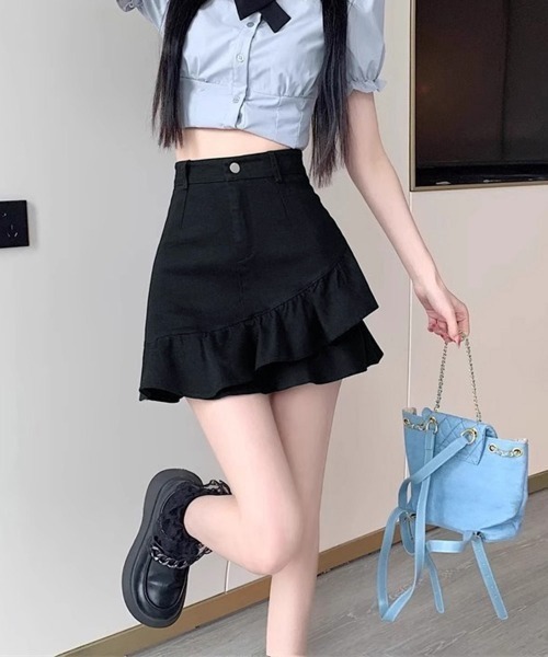 Miniministore（ミニミニストア）の「インナーパンツ付きフリルスカートミニスカ（スカート・レディース・ホワイト/ブラック/アイボリー・L/S/M）」の9枚目の写真