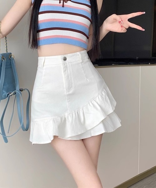 Miniministore（ミニミニストア）の「インナーパンツ付きフリルスカートミニスカ（スカート・レディース・ホワイト/ブラック/アイボリー・L/S/M）」の16枚目の写真