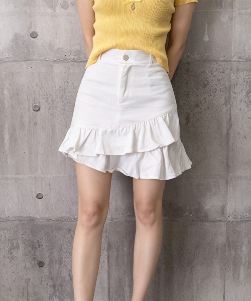 Miniministore（ミニミニストア）の「インナーパンツ付きフリルスカートミニスカ（スカート・レディース・ホワイト/ブラック/アイボリー・L/S/M）」の18枚目の写真