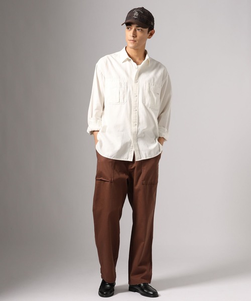 BAYFLOW(ベイフロー)の「GOOD FEELシャツ(シャツ/ブラウス・メンズ・オフホワイト/カーキ/ワイン・MEDIUM/LARGE)」の6枚目の写真