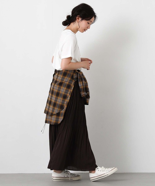 Gready Brilliant(グレディブリリアン)の「デシンマジョシカプリーツ(スカート・レディース・ダークブラウン/パープル・38)」の12枚目の写真