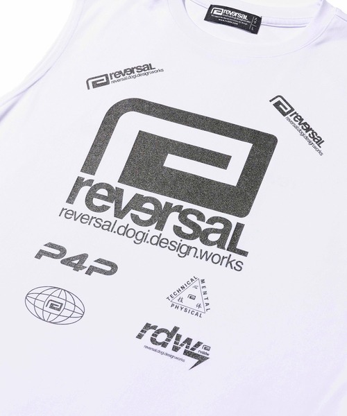 reversal.dogi.design.works(リバーサル・ドーギ・デザイン・ワークス)の「<reversal/リバーサル>ALL STAR LOGO BIG MARK DRY NO SLEEVE(タンクトップ・メンズ・ホワイト/ブラック・L/M/2XL/XL)」の6枚目の写真