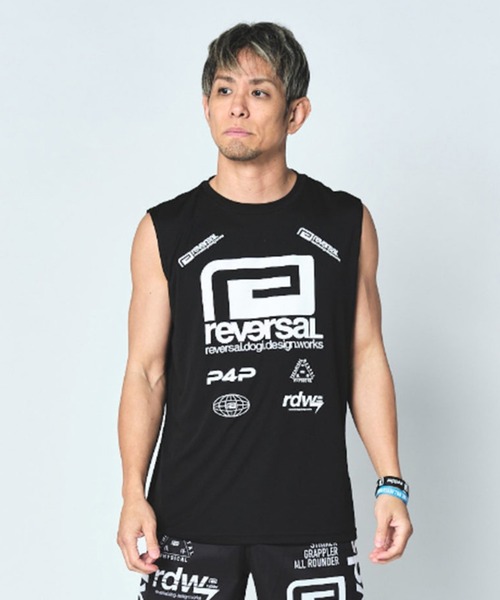 reversal.dogi.design.works(リバーサル・ドーギ・デザイン・ワークス)の「<reversal/リバーサル>ALL STAR LOGO BIG MARK DRY NO SLEEVE(タンクトップ・メンズ・ホワイト/ブラック・L/M/2XL/XL)」の9枚目の写真