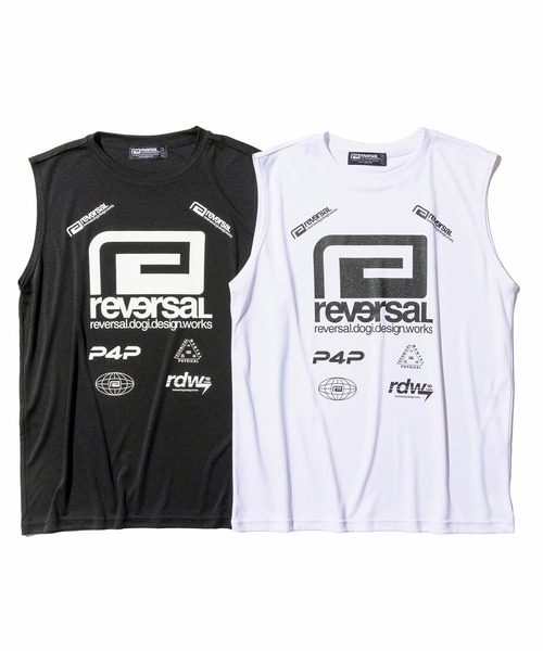 reversal.dogi.design.works(リバーサル・ドーギ・デザイン・ワークス)の「<reversal/リバーサル>ALL STAR LOGO BIG MARK DRY NO SLEEVE(タンクトップ・メンズ・ホワイト/ブラック・L/M/2XL/XL)」の3枚目の写真