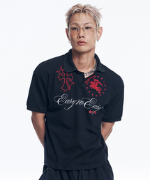 EASY NO EASY（イージーノーイージー）の「ホースエンブレム刺繍カラーTシャツ - ブラック（Tシャツ/カットソー）」