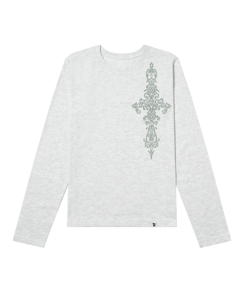GRAVER（グレーバー）の「[UNISEX]SIM CROSS ロングスリーブ Tシャツ_4color（Tシャツ/カットソー・レディース・チャコールグレー/ホワイト/ライトホワイト/ブラック・MEDIUM/LARGE）」の13枚目の写真