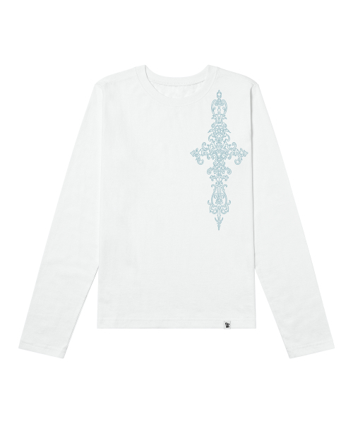 GRAVER（グレーバー）の「[UNISEX]SIM CROSS ロングスリーブ Tシャツ_4color（Tシャツ/カットソー・レディース・チャコールグレー/ホワイト/ライトホワイト/ブラック・MEDIUM/LARGE）」の15枚目の写真