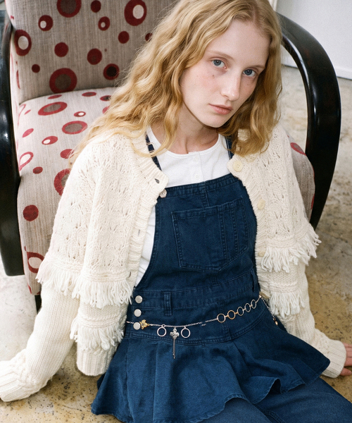 Fringe Knit Cardigan (Ivory)（カーディガン/ボレロ）｜SINOON