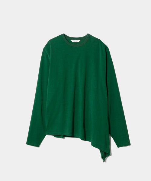 beautiful people(ビューティフルピープル)の「high twist jersey relax-fit tie hem long T-shirts(Tシャツ/カットソー・レディース・ネイビー/オフホワイト・38)」の3枚目の写真
