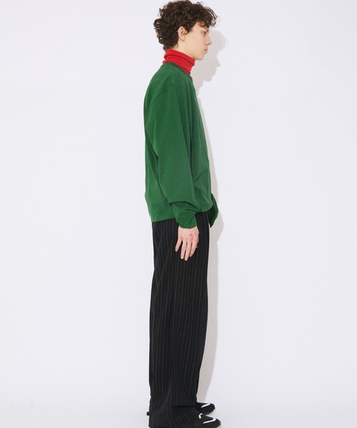 beautiful people(ビューティフルピープル)の「high twist jersey relax-fit tie hem long T-shirts(Tシャツ/カットソー・レディース・ネイビー/オフホワイト・38)」の7枚目の写真