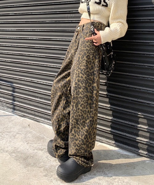 FUN（ファン）の「ヒョウガラワイドパンツ（その他パンツ・レディース・レオパード・M/S/L）」の4枚目の写真