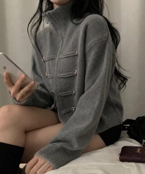 yuue' ( wear )(ユーイ)の「ダブルジップナポレオンカーディガン(カーディガン/ボレロ・レディース・ブラック/グレー/アイボリー・FREE)」の12枚目の写真
