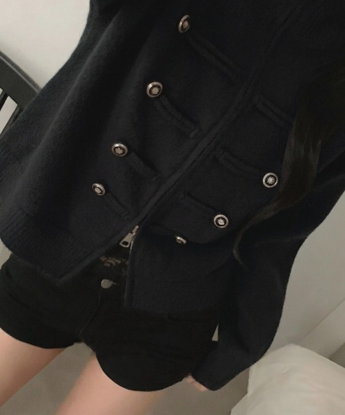 yuue' ( wear )(ユーイ)の「ダブルジップナポレオンカーディガン(カーディガン/ボレロ・レディース・ブラック/グレー/アイボリー・FREE)」の15枚目の写真